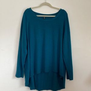 NEW Eileen Fisher Merino Wool Hi-Lo Sweater Teal 3X